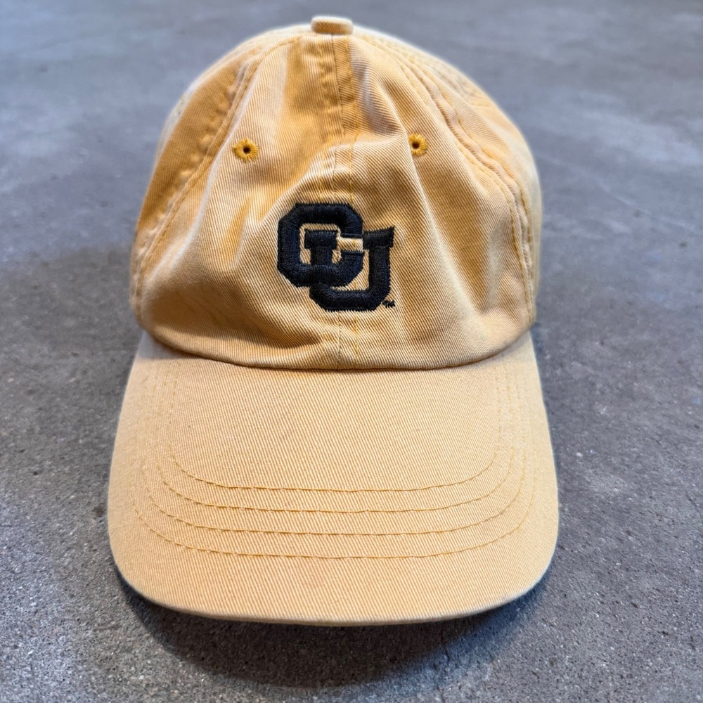 The Game CU Colorado Buffaloes Hat Mens 7 1/2 Yellow Vintage 1995 Fitted Cap